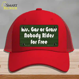 Ass Gas Or Grass Novelty License Plate Hat Tag Mesh Red