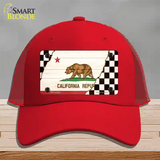 California Racing Flag Novelty License Plate Hat Tag Mesh Red