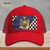 New York Racing Flag Novelty License Plate Hat Tag Mesh Red