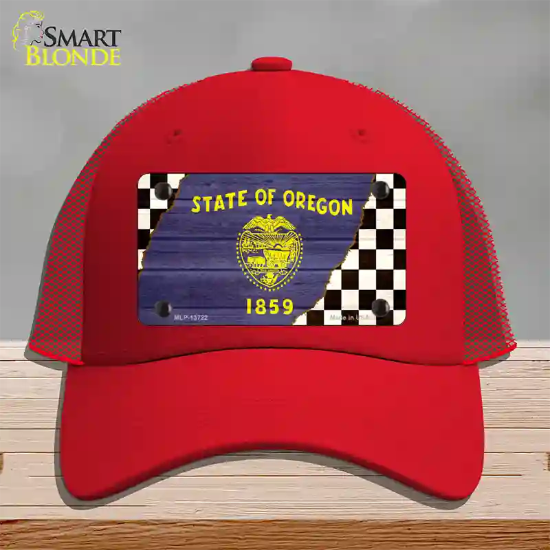 Oregon Racing Flag Novelty License Plate Hat Tag Mesh Red