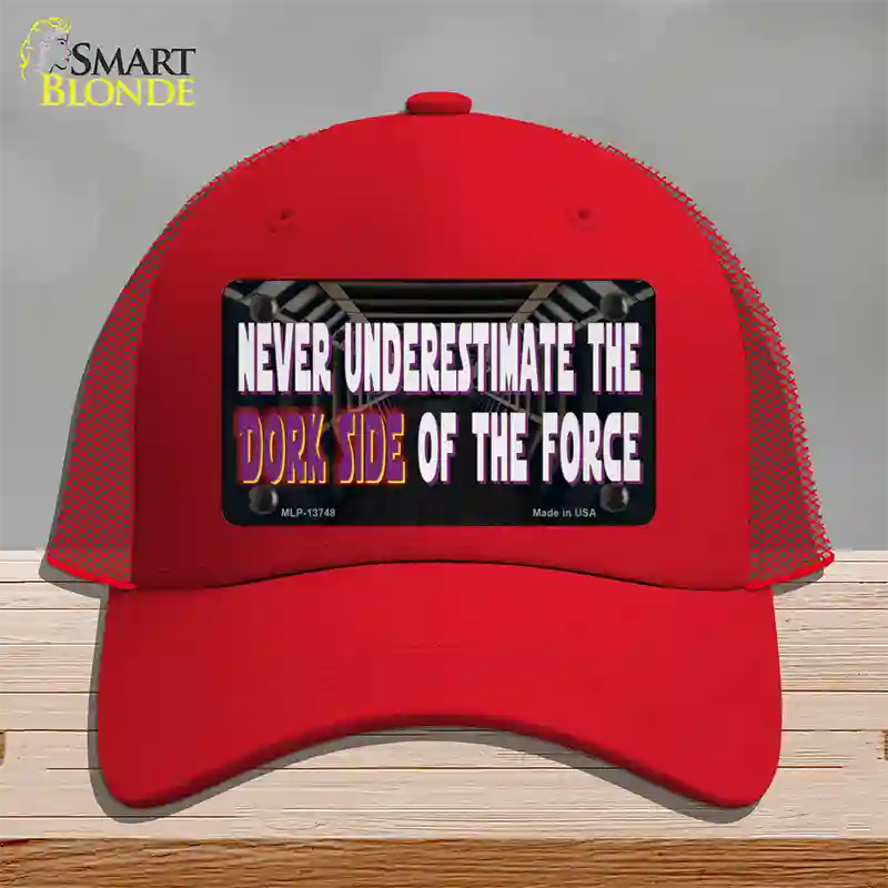The Dork Side Novelty License Plate Hat Tag Mesh Red