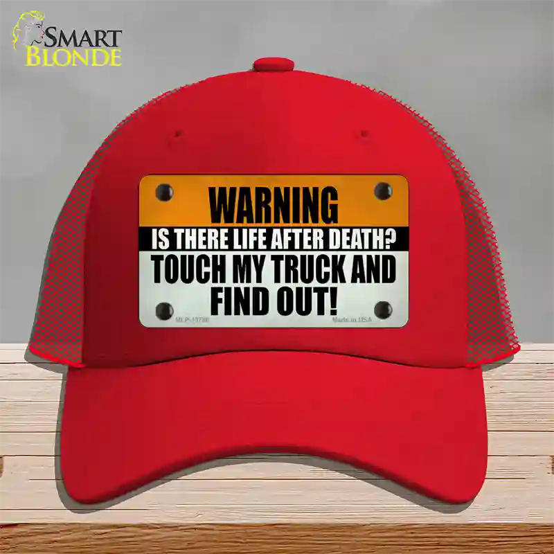 Dont Touch My Truck Novelty License Plate Hat Tag Mesh Red