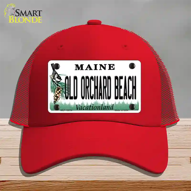 Old Orchard Beach Maine Novelty License Plate Hat Tag Mesh Red