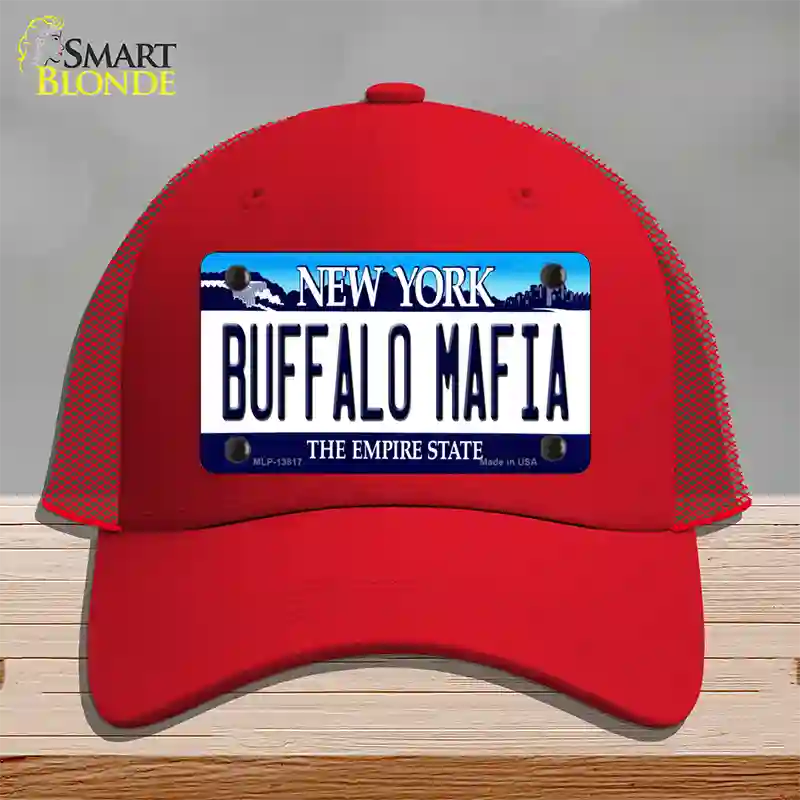 Buffalo Mafia New York Novelty License Plate Hat Tag Mesh Red