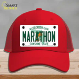 Marathon Florida Novelty License Plate Hat Tag Mesh Red