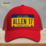 Allen 17 New York Novelty License Plate Hat Tag Mesh Red