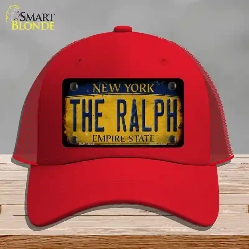 The Ralph New York Rusty Novelty License Plate Hat Tag Mesh Red