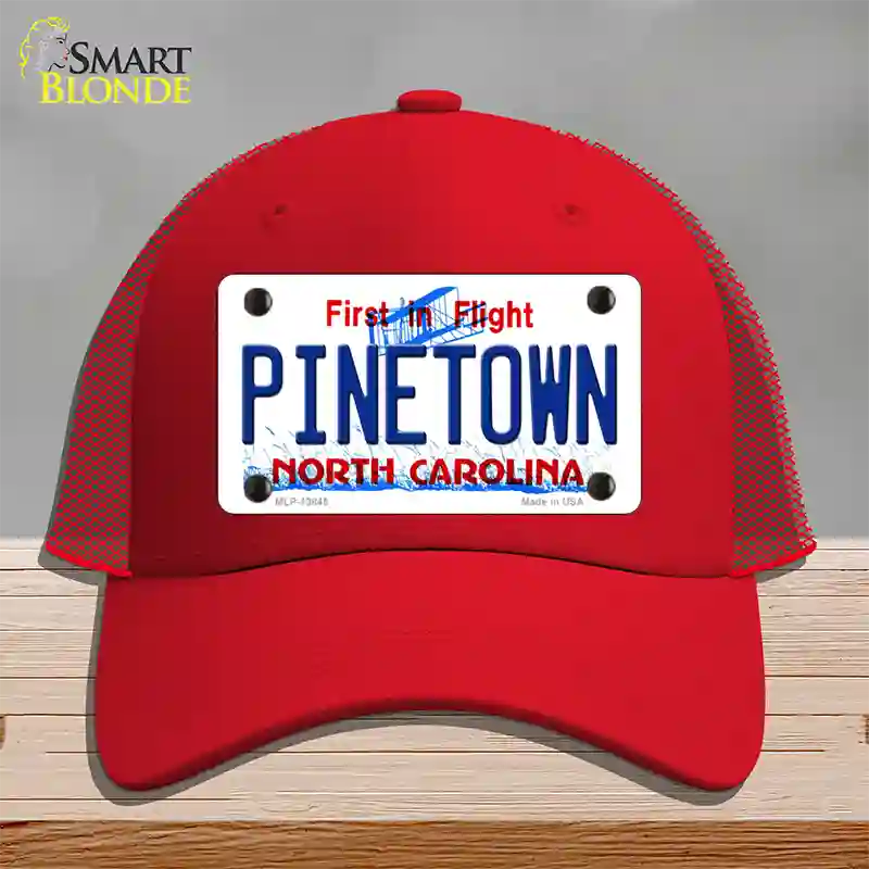 Pinetown North Carolina Novelty License Plate Hat Tag Mesh Red