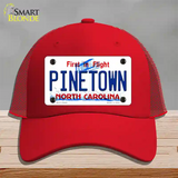 Pinetown North Carolina Novelty License Plate Hat Tag Mesh Red