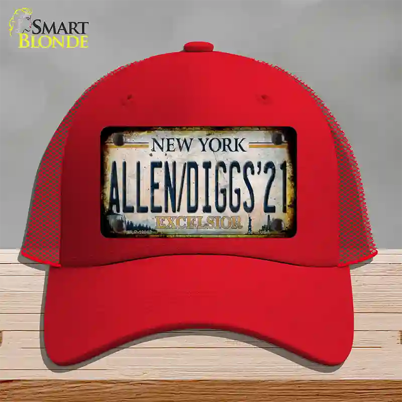Allen Diggs 21 NY Excelsior Rusty Novelty License Plate Hat Tag Mesh Red