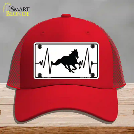 Horse Heart Beat Novelty License Plate Hat Tag Mesh / Red