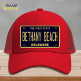 Bethany Beach Delaware Novelty License Plate Hat Mesh / Red