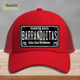 Barranquitas Puerto Rico Black Novelty License Plate Hat Mesh / Red
