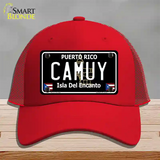Camuy Puerto Rico Black Novelty License Plate Hat Mesh / Red