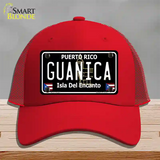 Guanica Puerto Rico Black Novelty License Plate Hat Mesh / Red
