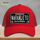 Naranjito Puerto Rico Black Novelty License Plate Hat Mesh / Red