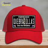 Quebradillas Puerto Rico Black Novelty License Plate Hat Mesh / Red