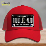 Trujillo Alto Puerto Rico Black Novelty License Plate Hat Mesh / Red