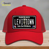 Levittown Puerto Rico Black Novelty License Plate Hat Mesh / Red