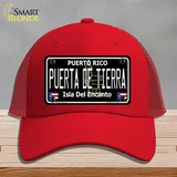 Puerta De Tierra Puerto Rico Black Novelty License Plate Hat Mesh / Red