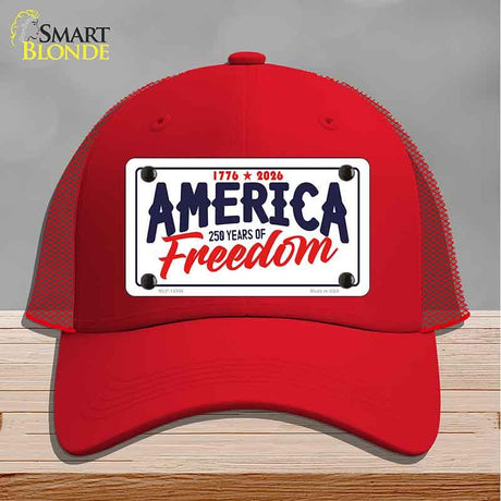 America 250 Years Novelty License Plate Hat HAT-MLP-14546 Mesh Red