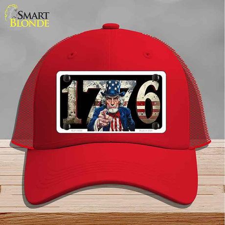 1776 Uncle Sam Novelty License Plate Hat HAT-MLP-14548 Mesh Red