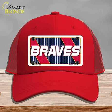 BRAVES Graphic Novelty License Plate Hat HAT-MLP-14566 Mesh Red
