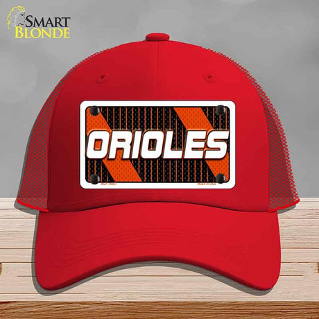 ORIOLES Graphic Novelty License Plate Hat HAT-MLP-14567 Mesh Red