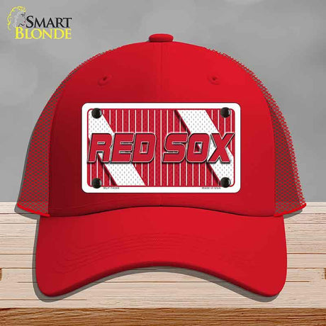 RED SOX Graphic Novelty License Plate Hat HAT-MLP-14568 Mesh Red