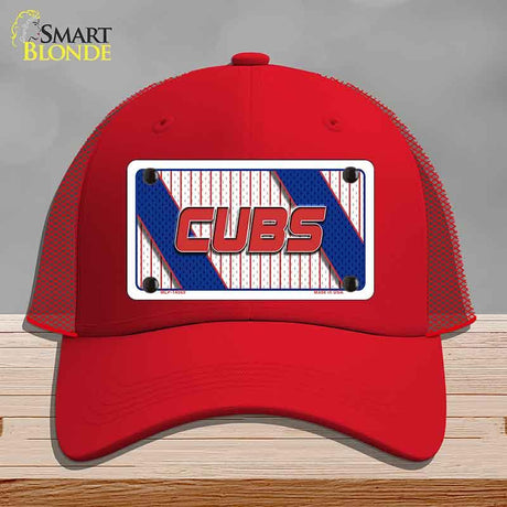 CUBS Graphic Novelty License Plate Hat HAT-MLP-14569 Mesh Red