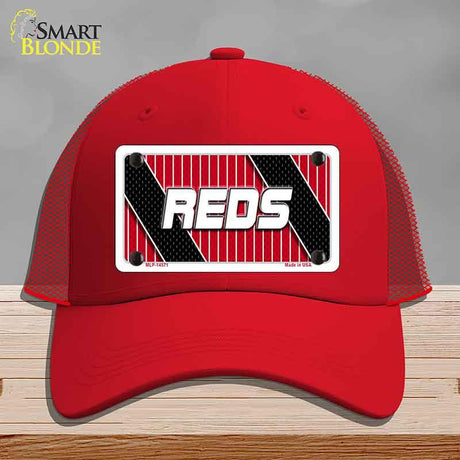 REDS Graphic Novelty License Plate Hat HAT-MLP-14571 Mesh Red