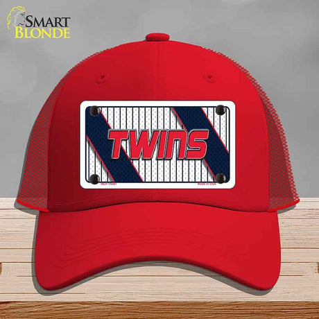 TWINS Graphic Novelty License Plate Hat HAT-MLP-14581 Mesh Red