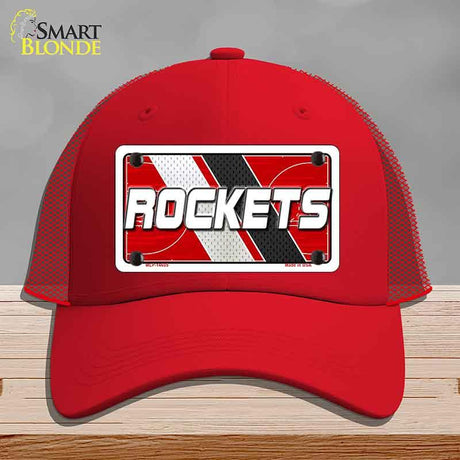 Red cap with 'ROCKETS' logo on a gray background