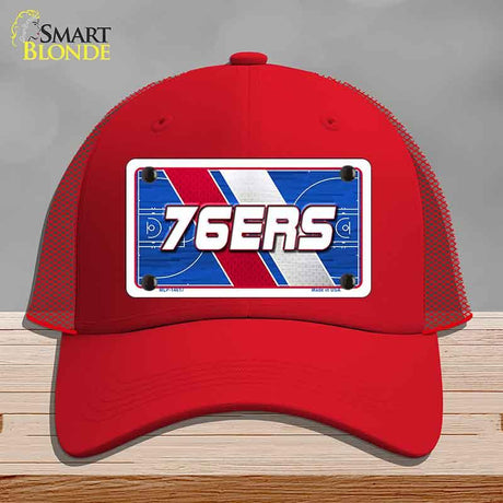 76ERS Graphic Novelty License Plate Hat HAT-MLP-14617 Mesh Red