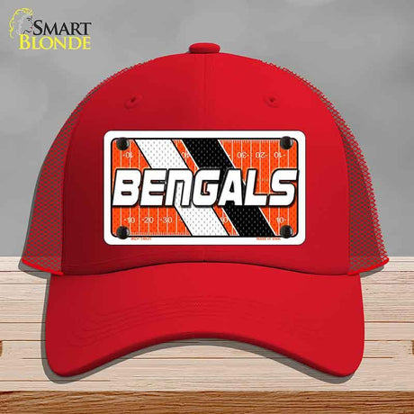 BENGALS Graphic Novelty License Plate Hat HAT-MLP-14631 Mesh Red