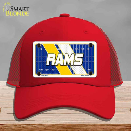 RAMS Graphic Novelty License Plate Hat HAT-MLP-14643 Mesh Red