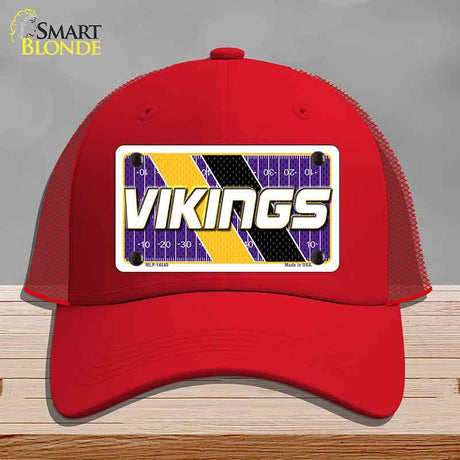 VIKINGS Graphic Novelty License Plate Hat HAT-MLP-14645 Mesh Red