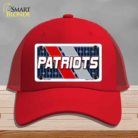 PATRIOTS Graphic Novelty License Plate Hat HAT-MLP-14646 Mesh Red
