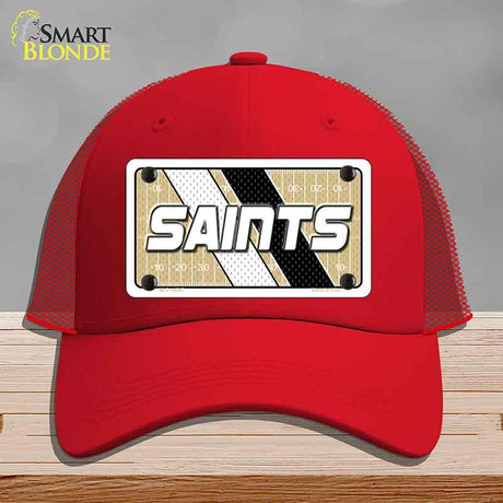 SAINTS Graphic Novelty License Plate Hat HAT-MLP-14647 Mesh Red