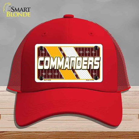 COMMANDERS Graphic Novelty License Plate Hat HAT-MLP-14656 Mesh Red