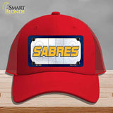 SABRES Graphic Novelty License Plate Hat HAT-MLP-14659 Mesh Red