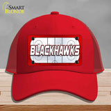 BLACKHAWKS Graphic Novelty License Plate Hat HAT-MLP-14662 Mesh Red