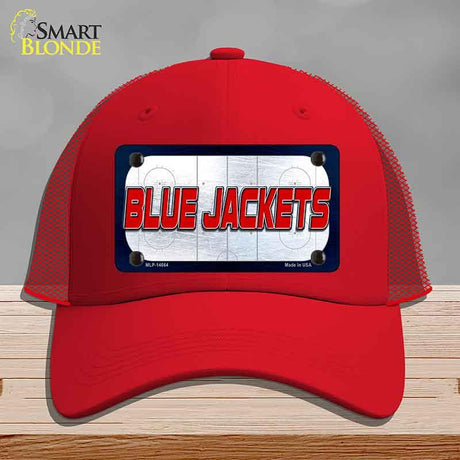 BLUE JACKETS Graphic Novelty License Plate Hat HAT-MLP-14664 Mesh Red