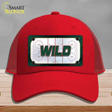 WILD Graphic Novelty License Plate Hat HAT-MLP-14670 Mesh Red