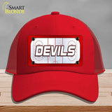DEVILS Graphic Novelty License Plate Hat HAT-MLP-14673 Mesh Red