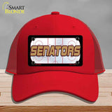 SENATORS Graphic Novelty License Plate Hat HAT-MLP-14676 Mesh Red