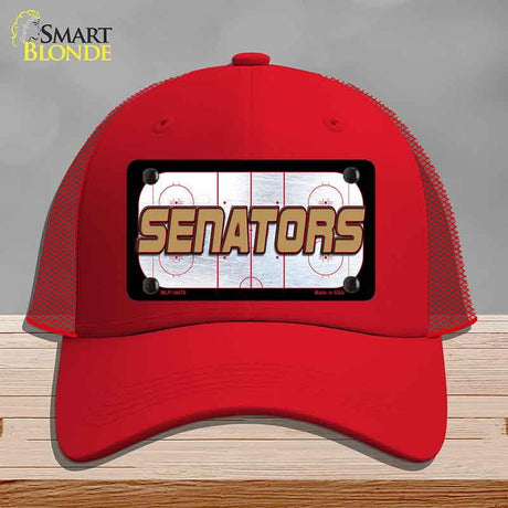 SENATORS Graphic Novelty License Plate Hat HAT-MLP-14676 Mesh Red