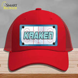 KRAKEN Graphic Novelty License Plate Hat HAT-MLP-14680 Mesh Red