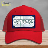 CANUCKS Graphic Novelty License Plate Hat HAT-MLP-14685 Mesh Red
