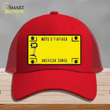 American Samoa Novelty License Plate Hat Mesh / Red